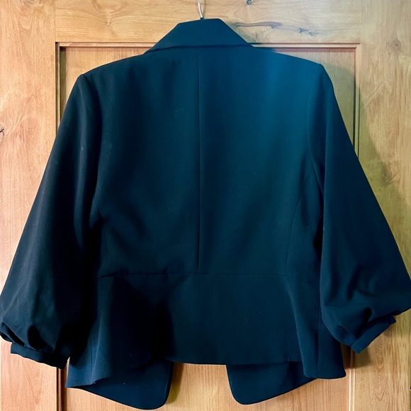 Cabi Abbott black jacket blazer size 10 style 3057 ballon 3/4 length sleeves - Picture 9 of 9